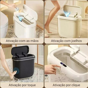 Lixeira para Banheiro e Cozinha Acrílico Automática Sensor Mahaos