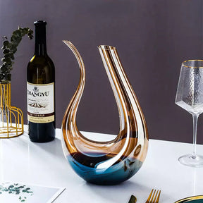 Decanter de Vinho Recipiente de Vidro Cisne Decantador Ambar Mahaos