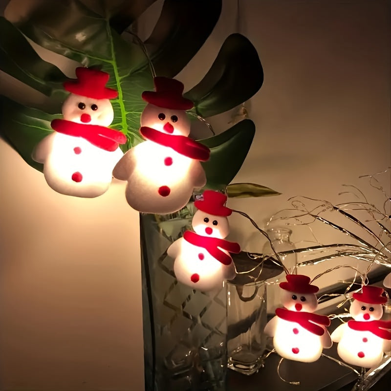 10 Luzes de Corda de Boneco de Neve LED