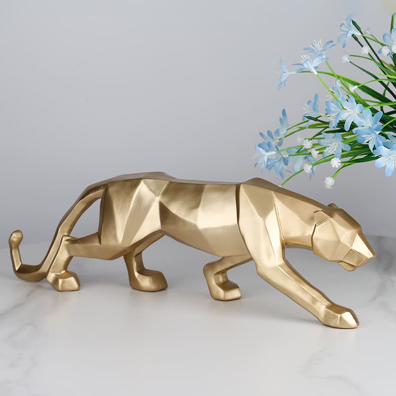 Decoração de Mesa de Resina Estátua Leopardo Mahaos