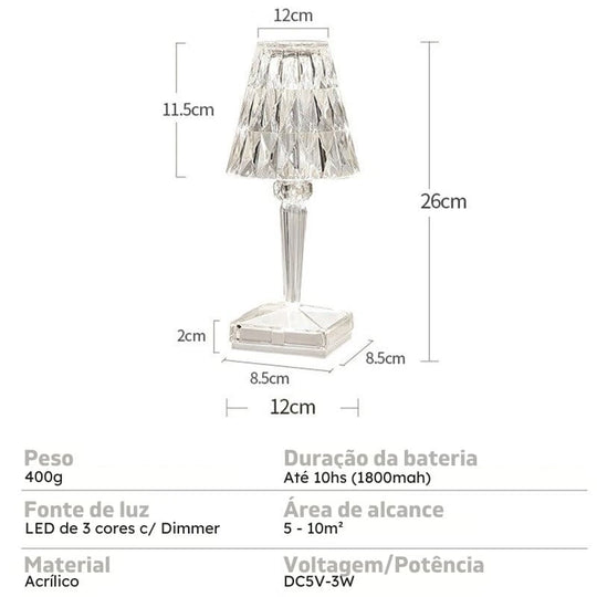 Luminária de Mesa Led Sem Fio 3 em 1 Premium Cridia™