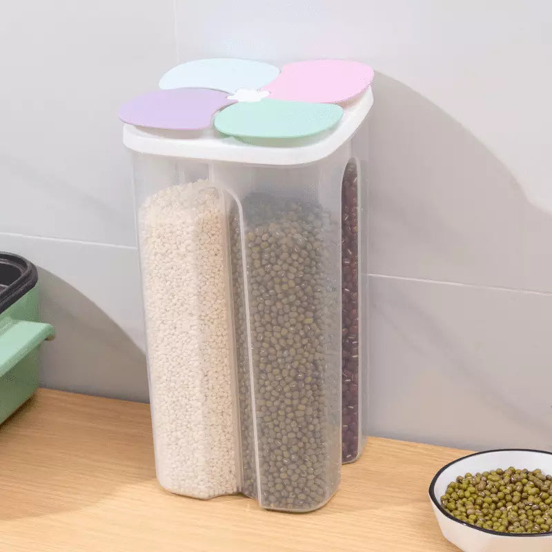 Dispensador Porta Alimentos e Cereais com Divisórias Mahaos