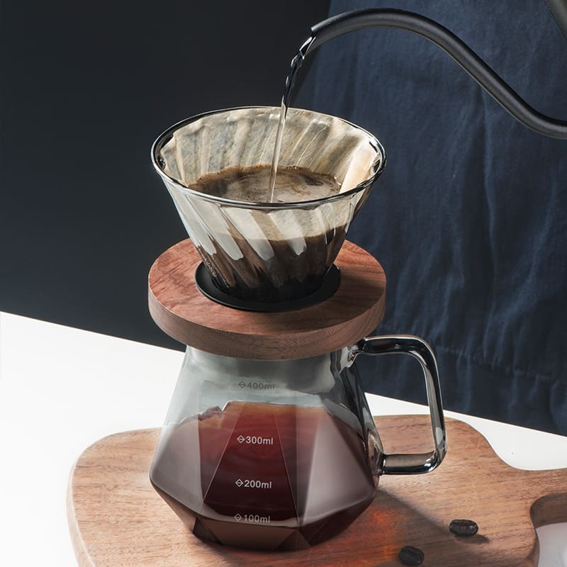 Bule de Café Vidro Borossilicato Coador de Café Hario V60 Mahaos