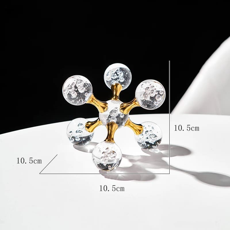 Decoração de Mesa de Cristal Moderna Ornamento Molécula Mahaos