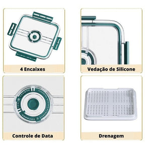 Organizador de Geladeira com Tampa e Marcador de Data