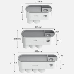 Porta Escova de Dente Dispenser com Gaveta e Copos Mahaos