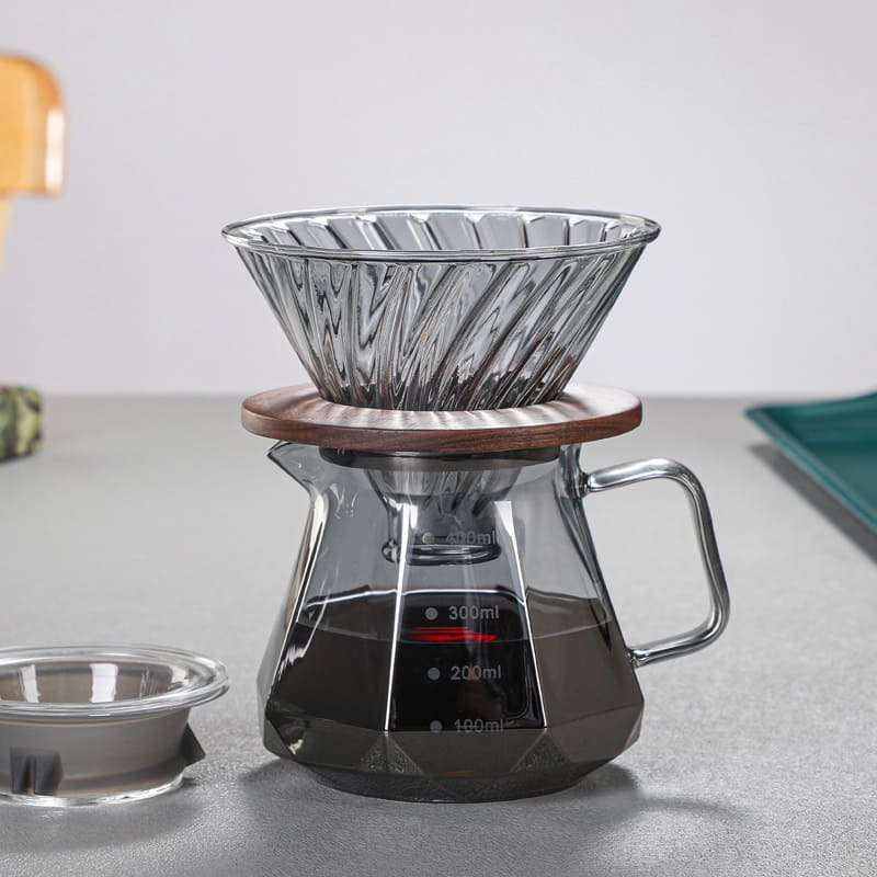 Bule de Café Vidro Borossilicato Coador de Café Hario V60 Mahaos