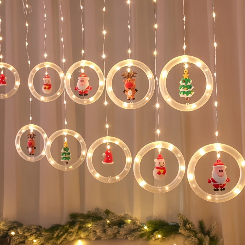 Luz de Natal LED Colorida do Papai Noel para Janela com USB