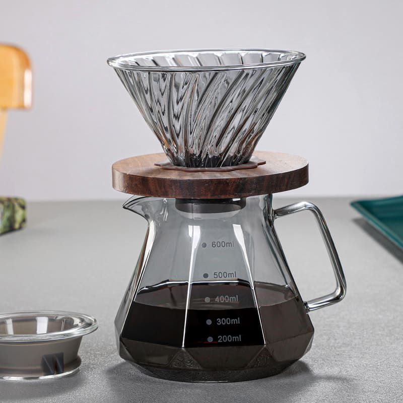 Bule de Café Vidro Borossilicato Coador de Café Hario V60 Mahaos