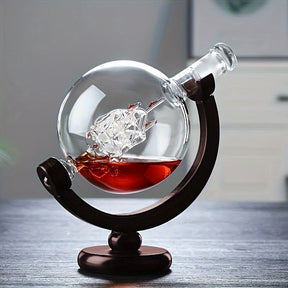 Decanter Whisky Globo Conjunto Recipiente de Vidro Mahaos