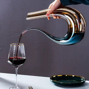 Decanter de Vinho Recipiente de Vidro Cisne Decantador Ambar Mahaos