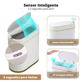 Lixeira para Banheiro e Cozinha Automática com Sensor Inteligente