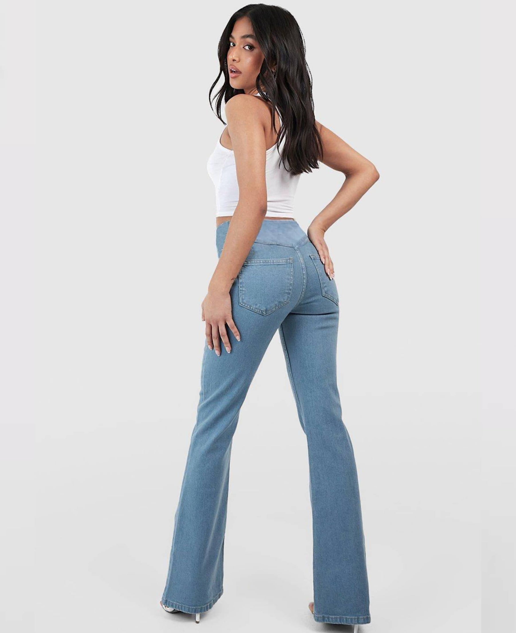 Calça Jeans Mab Wide Leg - Cintura Alta Cruzada