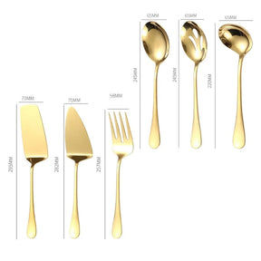 Kit Utensílios de Cozinha 6 Peças Inox Dourado Mahaos