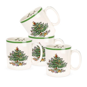 Kit 04 Caneca de Porcelanato - Estampa Árvore de Natal