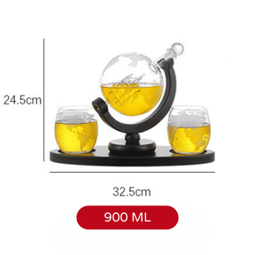 Decanter Whisky Globo Conjunto Recipiente de Vidro Mahaos