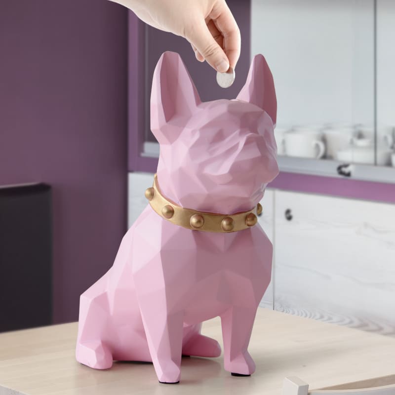 Decoração de Mesa Cofre de Resina Buldogue Francês Mahaos