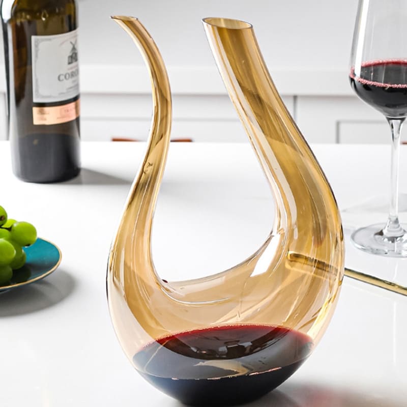 Decanter de Vinho Recipiente de Vidro Cisne Decantador Ambar Mahaos