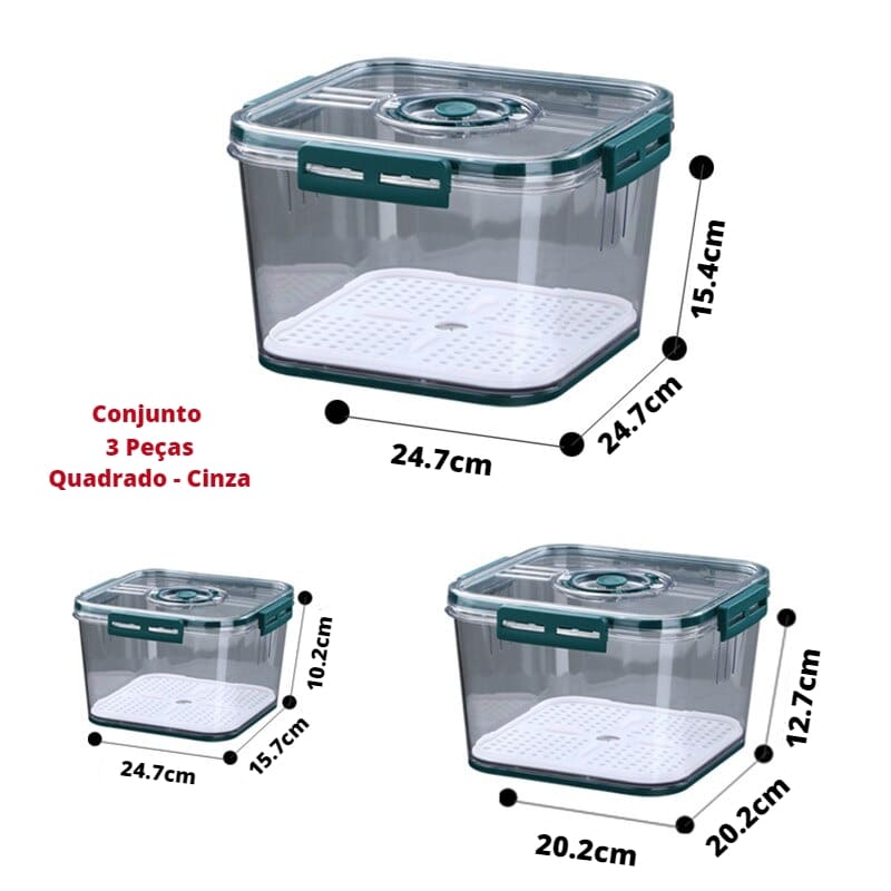 Organizador de Geladeira com Tampa e Marcador de Data